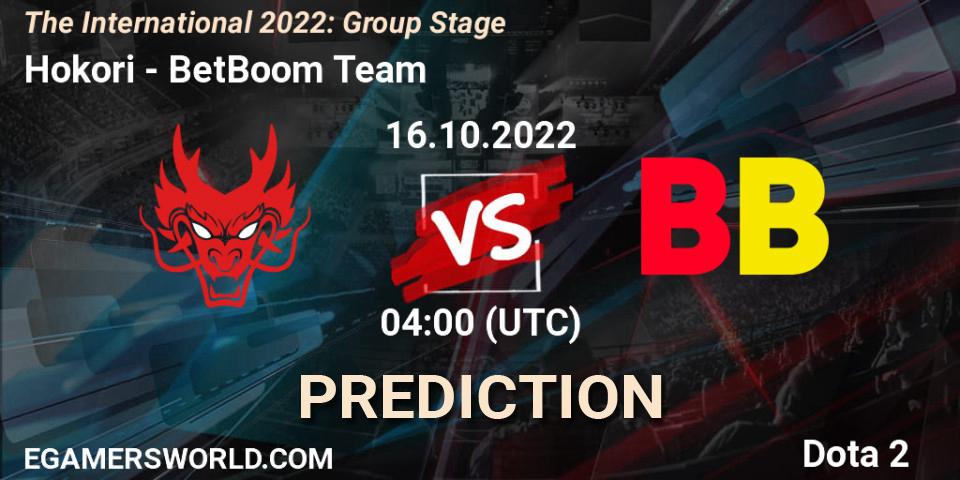 Hokori vs BetBoom Team: Betting TIp, Match Prediction. 16.10.2022 at 04:18. Dota 2, The International 2022: Group Stage