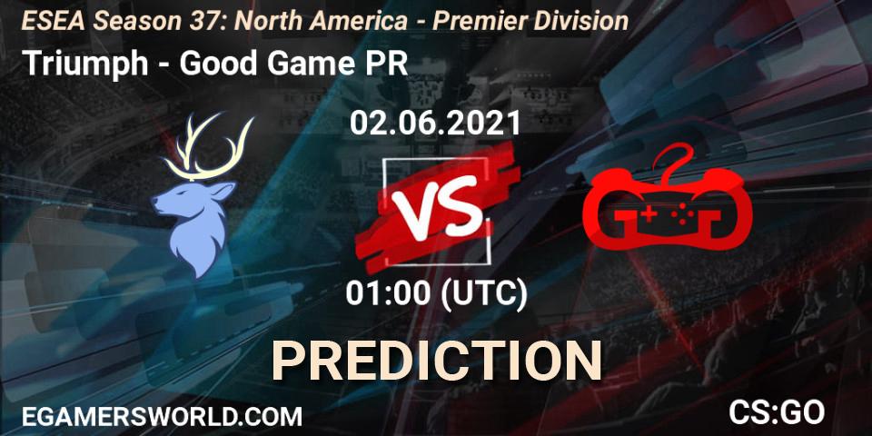 Triumph vs Good Game PR: Betting TIp, Match Prediction. 02.06.21. CS2 (CS:GO), ESEA Season 37: North America - Premier Division