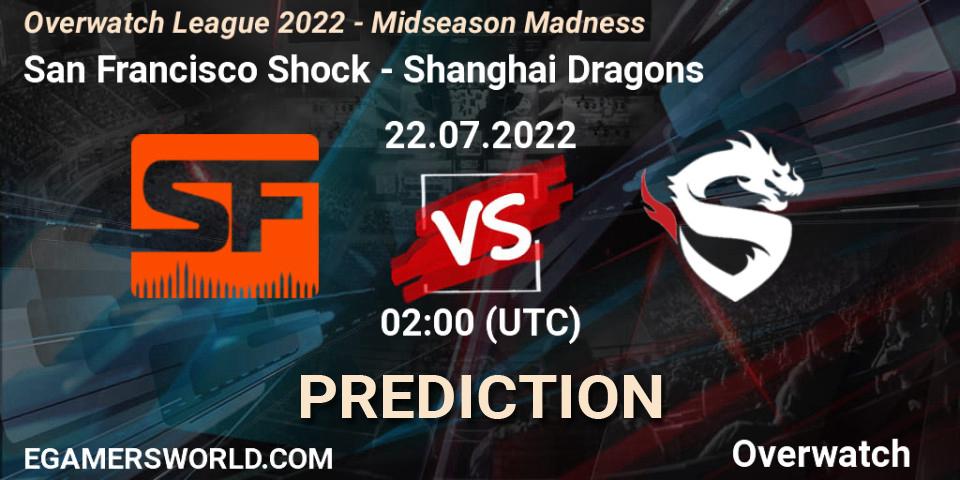 San Francisco Shock vs Shanghai Dragons: Betting TIp, Match Prediction. 22.07.22. Overwatch, Overwatch League 2022 - Midseason Madness