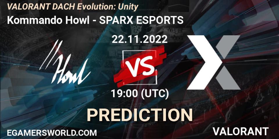 Kommando Howl vs SPARX ESPORTS: Betting TIp, Match Prediction. 22.11.2022 at 19:00. VALORANT, VALORANT DACH Evolution: Unity