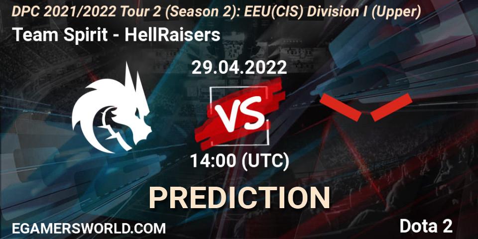 Team Spirit vs HellRaisers: Betting TIp, Match Prediction. 29.04.22. Dota 2, DPC 2021/2022 Tour 2 (Season 2): EEU(CIS) Division I (Upper)