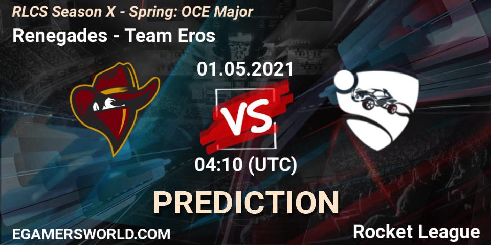 Renegades vs Team Eros: Betting TIp, Match Prediction. 01.05.2021 at 04:00. Rocket League, RLCS Season X - Spring: OCE Major