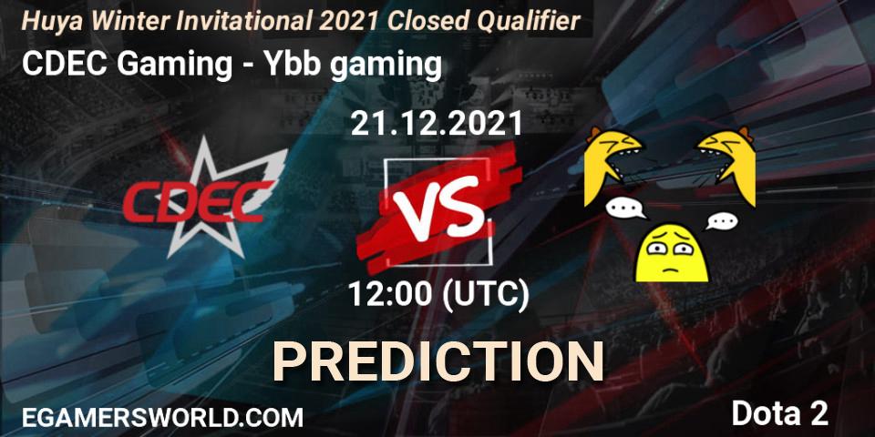 CDEC Gaming vs Ybb gaming: Betting TIp, Match Prediction. 21.12.2021 at 12:25. Dota 2, Huya Winter Invitational 2021 Closed Qualifier