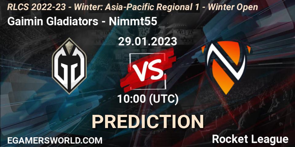 Gaimin Gladiators vs Nimmt55: Betting TIp, Match Prediction. 29.01.23. Rocket League, RLCS 2022-23 - Winter: Asia-Pacific Regional 1 - Winter Open