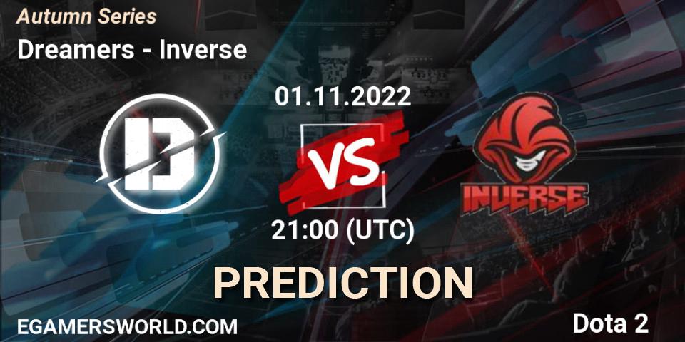 Dreamers vs Inverse: Betting TIp, Match Prediction. 01.11.2022 at 20:31. Dota 2, Autumn Series