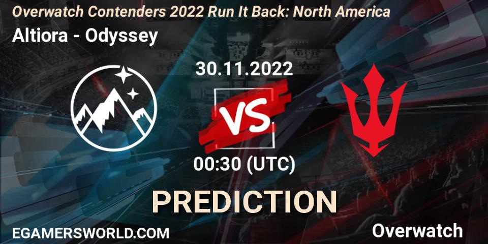 Altiora vs Odyssey: Betting TIp, Match Prediction. 09.12.22. Overwatch, Overwatch Contenders 2022 Run It Back: North America
