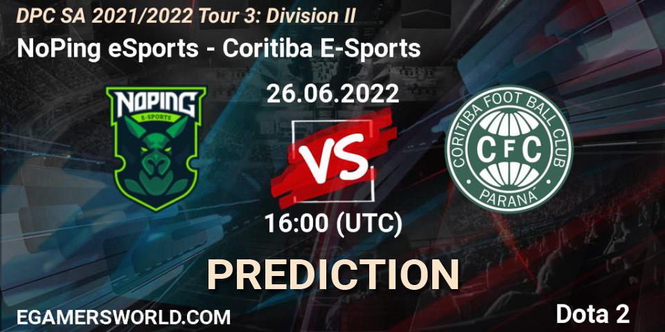 NoPing eSports vs Coritiba E-Sports: Betting TIp, Match Prediction. 26.06.22. Dota 2, DPC SA 2021/2022 Tour 3: Division II