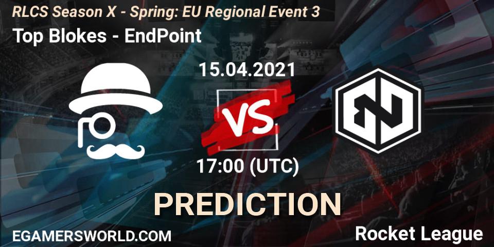 Top Blokes vs EndPoint: Betting TIp, Match Prediction. 15.04.2021 at 17:00. Rocket League, RLCS Season X - Spring: EU Regional Event 3