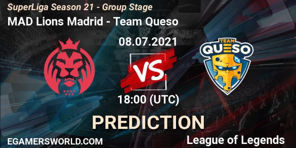 MAD Lions Madrid vs Team Queso: Betting TIp, Match Prediction. 08.07.21. LoL, SuperLiga Season 21 - Group Stage 