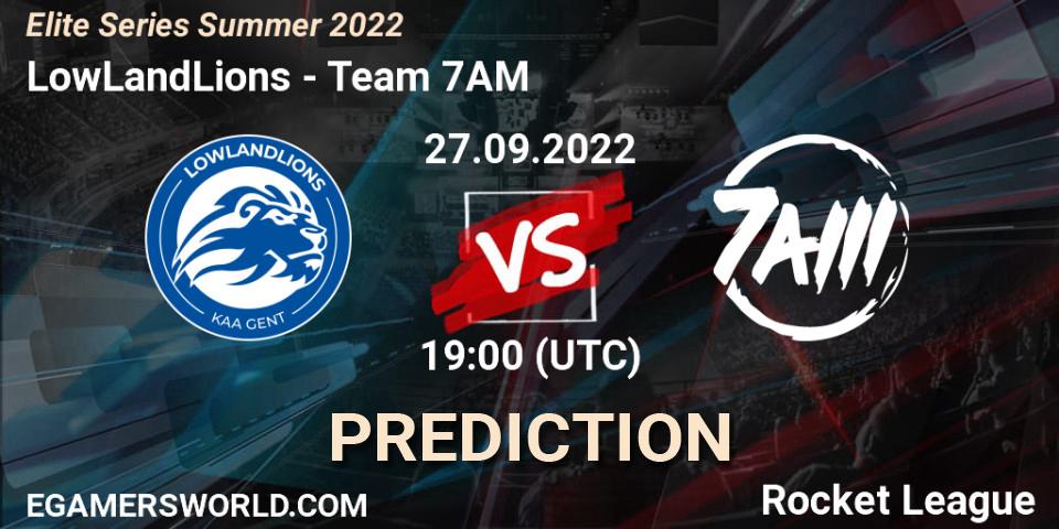 LowLandLions vs Team 7AM: Betting TIp, Match Prediction. 27.09.2022 at 19:00. Rocket League, Elite Series Summer 2022