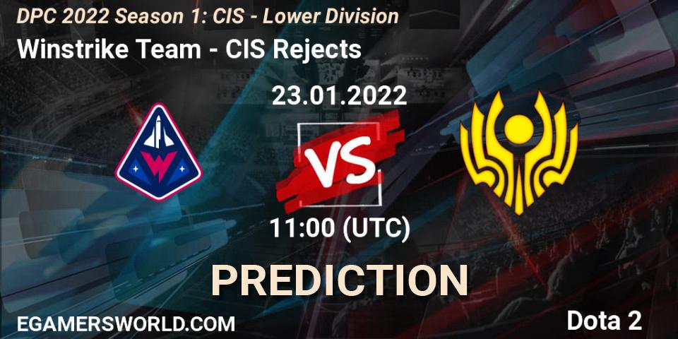 Winstrike Team vs CIS Rejects: Betting TIp, Match Prediction. 23.01.22. Dota 2, DPC 2022 Season 1: CIS - Lower Division
