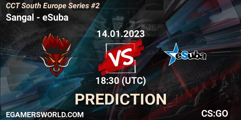 Sangal vs eSuba: Betting TIp, Match Prediction. 14.01.2023 at 20:10. Counter-Strike (CS2), CCT South Europe Series #2