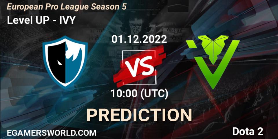 Level UP vs IVY: Betting TIp, Match Prediction. 01.12.22. Dota 2, European Pro League Season 5