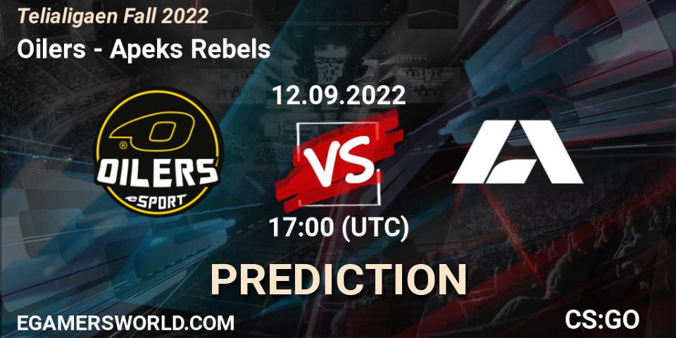 Oilers vs Apeks Rebels: Betting TIp, Match Prediction. 12.09.2022 at 17:00. Counter-Strike (CS2), Telialigaen Fall 2022: Regular Season