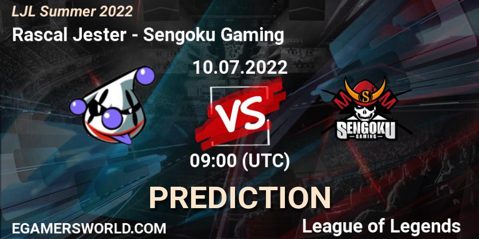Rascal Jester vs Sengoku Gaming: Betting TIp, Match Prediction. 10.07.22. LoL, LJL Summer 2022