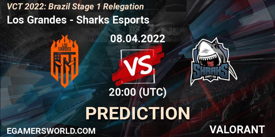 Los Grandes vs Sharks Esports: Betting TIp, Match Prediction. 08.04.2022 at 20:15. VALORANT, VCT 2022: Brazil Stage 1 Relegation