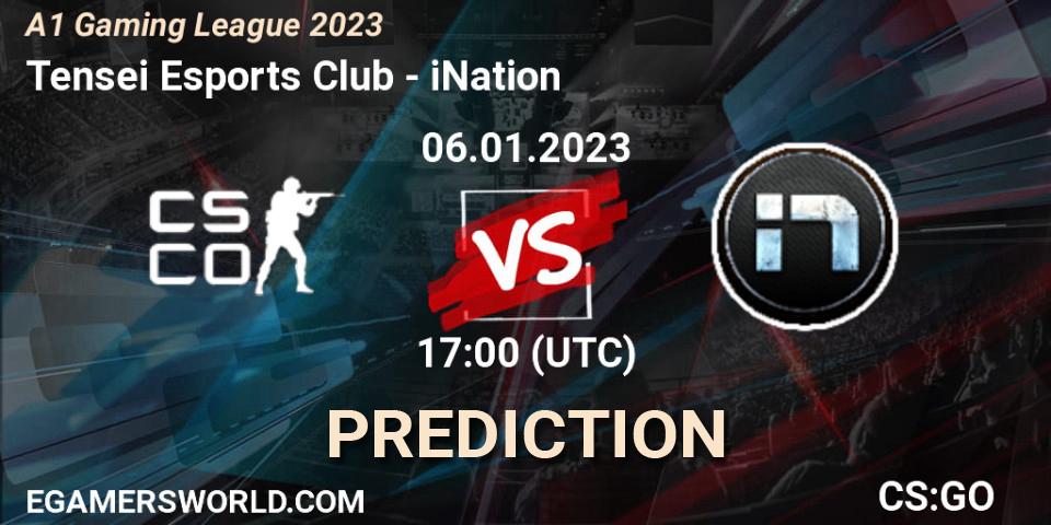 Tensei Esports Club vs iNation: Betting TIp, Match Prediction. 06.01.2023 at 17:00. Counter-Strike (CS2), A1 Gaming League 2023
