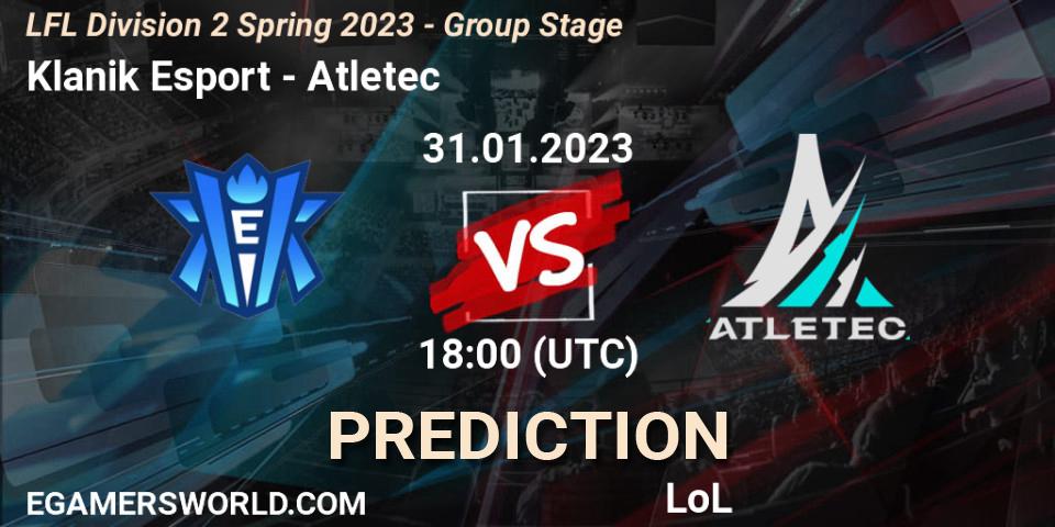 Klanik Esport vs Atletec: Betting TIp, Match Prediction. 31.01.23. LoL, LFL Division 2 Spring 2023 - Group Stage