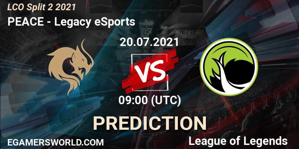PEACE vs Legacy eSports: Betting TIp, Match Prediction. 20.07.21. LoL, LCO Split 2 2021