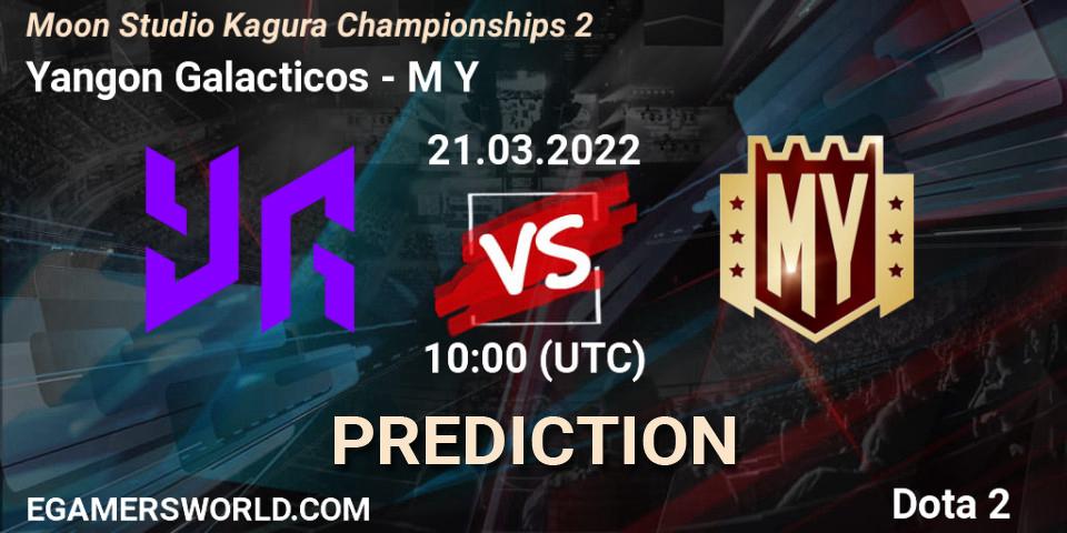 Yangon Galacticos vs M Y: Betting TIp, Match Prediction. 21.03.2022 at 10:18. Dota 2, Moon Studio Kagura Championships 2