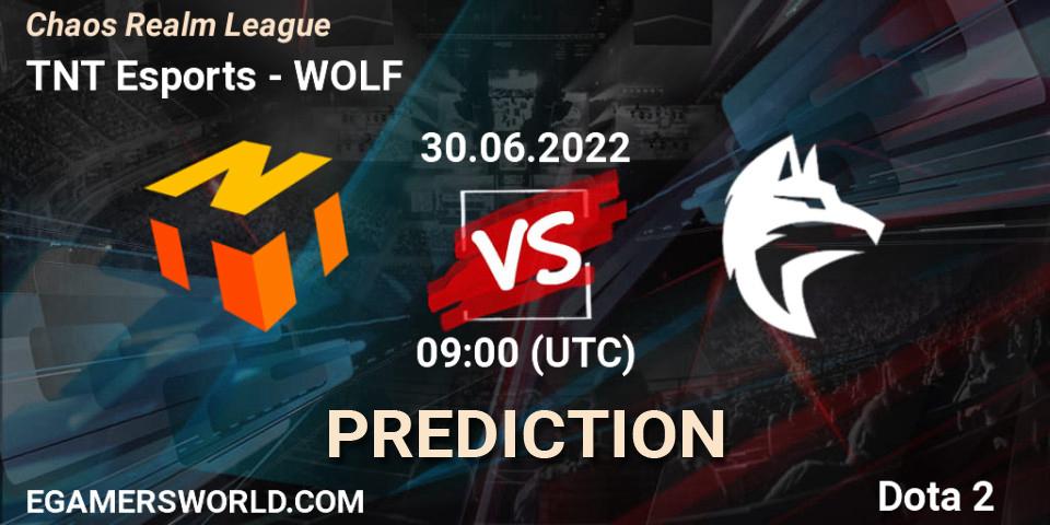 TNT Esports vs WOLF: Betting TIp, Match Prediction. 30.06.2022 at 09:00. Dota 2, Chaos Realm League 