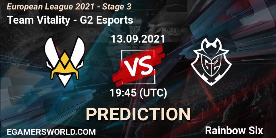 Team Vitality vs G2 Esports: Betting TIp, Match Prediction. 13.09.21. Rainbow Six, European League 2021 - Stage 3