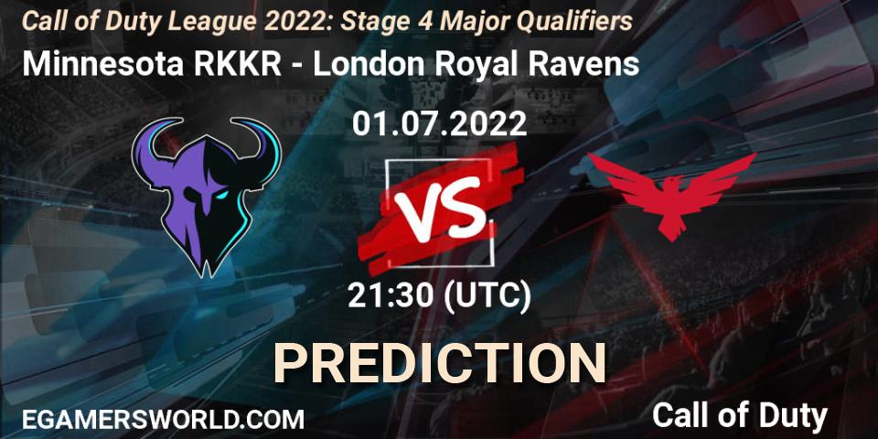 Minnesota RØKKR vs London Royal Ravens: Betting TIp, Match Prediction. 01.07.2022 at 21:30. Call of Duty, Call of Duty League 2022: Stage 4