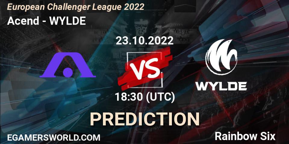 Acend vs WYLDE: Betting TIp, Match Prediction. 23.10.2022 at 18:30. Rainbow Six, European Challenger League 2022