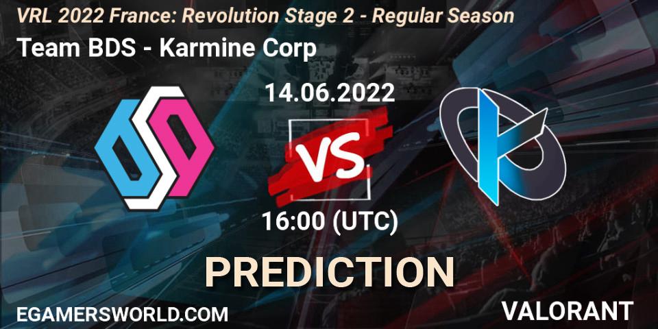 Team BDS vs Karmine Corp: Betting TIp, Match Prediction. 14.06.2022 at 16:00. VALORANT, VRL 2022 France: Revolution Stage 2 - Regular Season