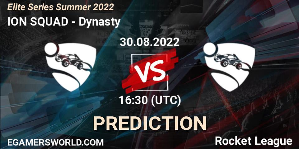 ION SQUAD vs Dynasty: Betting TIp, Match Prediction. 30.08.2022 at 16:30. Rocket League, Elite Series Summer 2022