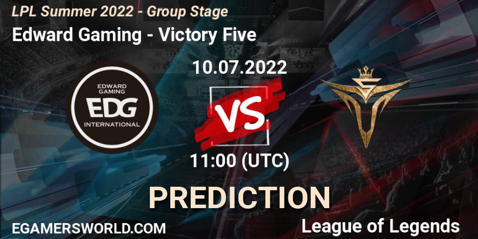 Edward Gaming vs Victory Five: Betting TIp, Match Prediction. 10.07.22. LoL, LPL Summer 2022 - Group Stage