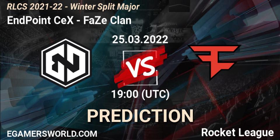 EndPoint CeX vs FaZe Clan: Betting TIp, Match Prediction. 25.03.2022 at 19:00. Rocket League, RLCS 2021-22 - Winter Split Major