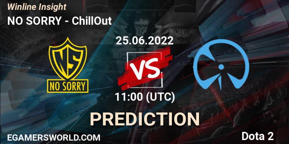 NO SORRY vs ChillOut: Betting TIp, Match Prediction. 25.06.2022 at 11:01. Dota 2, Winline Insight