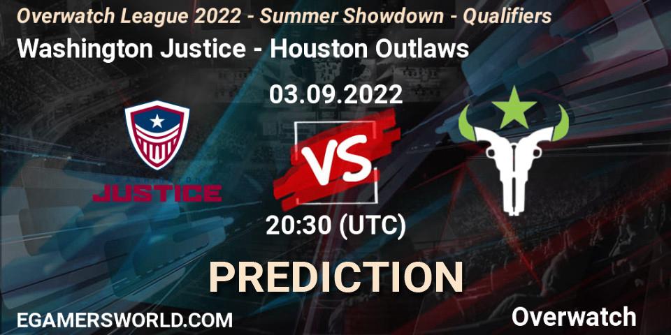 Washington Justice vs Houston Outlaws: Betting TIp, Match Prediction. 03.09.22. Overwatch, Overwatch League 2022 - Summer Showdown - Qualifiers