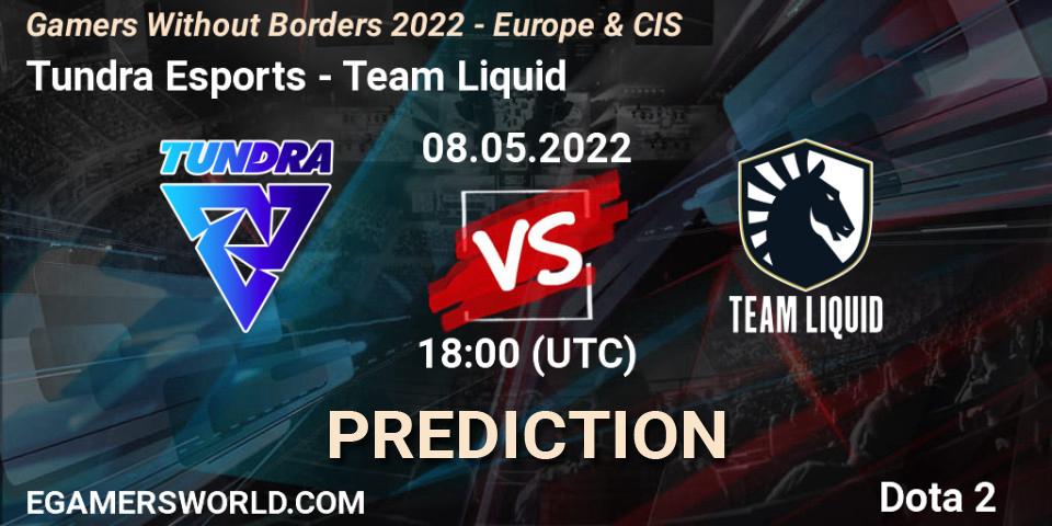 Tundra Esports vs Team Liquid: Betting TIp, Match Prediction. 08.05.2022 at 17:55. Dota 2, Gamers Without Borders 2022 - Europe & CIS