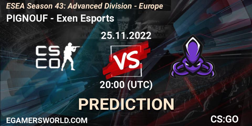 PIGNOUF vs Exen Esports: Betting TIp, Match Prediction. 01.12.22. CS2 (CS:GO), ESEA Season 43: Advanced Division - Europe