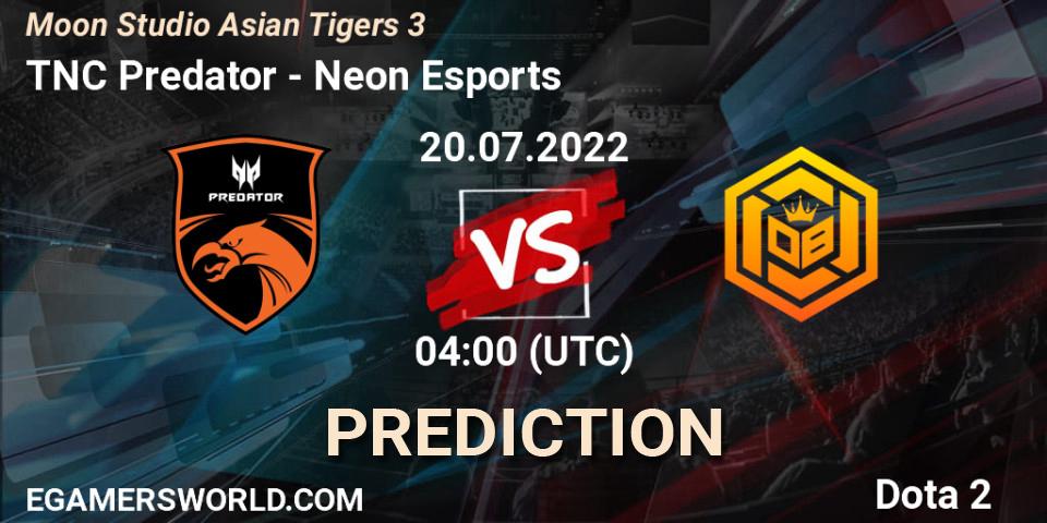 TNC Predator vs Neon Esports: Betting TIp, Match Prediction. 20.07.22. Dota 2, Moon Studio Asian Tigers 3