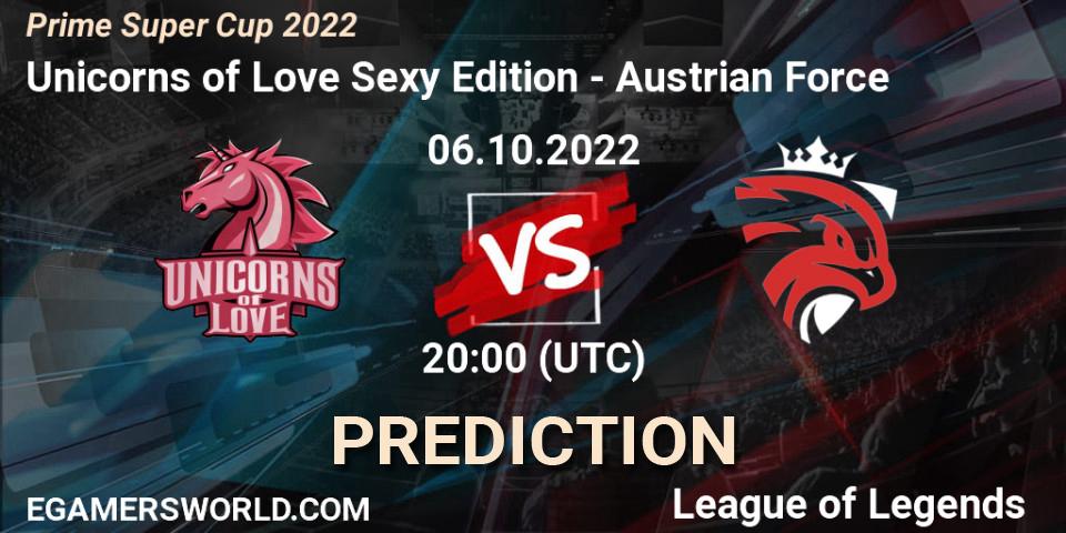Unicorns of Love Sexy Edition vs Austrian Force: Betting TIp, Match Prediction. 06.10.22. LoL, Prime Super Cup 2022