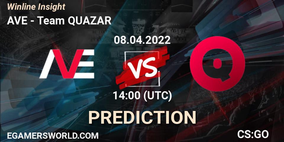 AVE vs QUAZAR: Betting TIp, Match Prediction. 08.04.2022 at 14:00. Counter-Strike (CS2), Winline Insight