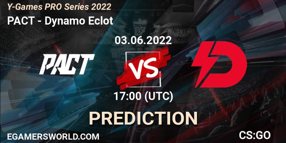 PACT vs Dynamo Eclot: Betting TIp, Match Prediction. 03.06.2022 at 17:00. Counter-Strike (CS2), Y-Games PRO Series 2022