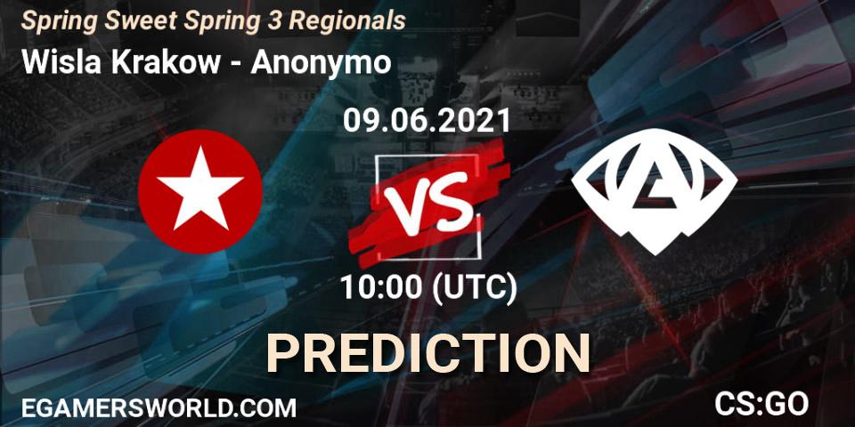 Wisla Krakow vs Anonymo: Betting TIp, Match Prediction. 09.06.2021 at 10:00. Counter-Strike (CS2), Spring Sweet Spring 3 Regionals