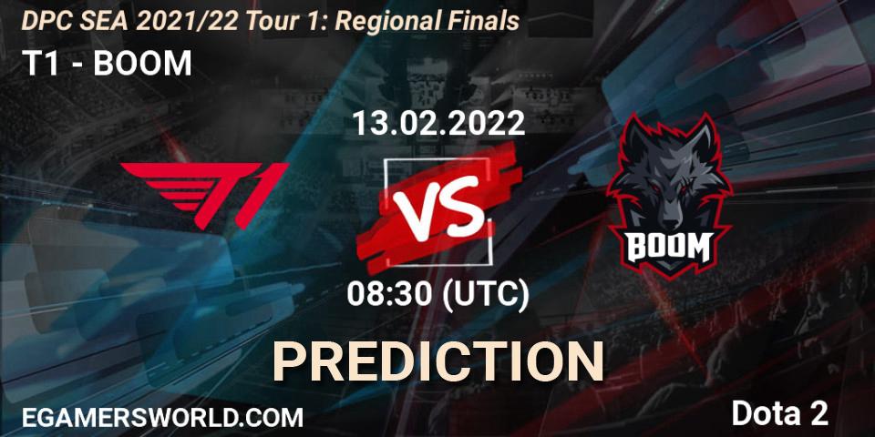 T1 vs BOOM: Betting TIp, Match Prediction. 13.02.2022 at 08:47. Dota 2, DPC SEA 2021/22 Tour 1: Regional Finals