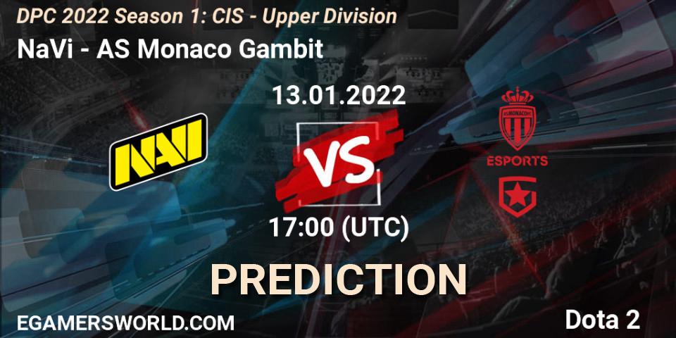 NaVi vs AS Monaco Gambit: Betting TIp, Match Prediction. 13.01.2022 at 17:20. Dota 2, DPC 2022 Season 1: CIS - Upper Division
