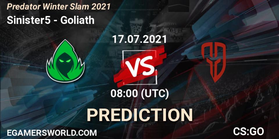 Sinister5 vs Goliath: Betting TIp, Match Prediction. 17.07.21. CS2 (CS:GO), Predator Winter Slam 2021