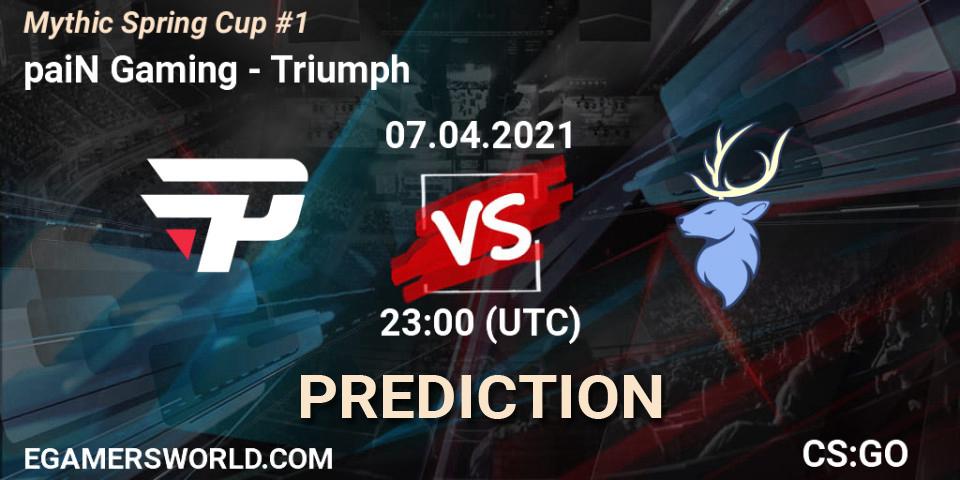 paiN Gaming vs Triumph: Betting TIp, Match Prediction. 07.04.2021 at 21:00. Counter-Strike (CS2), Mythic Spring Cup #1