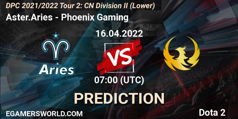 Aster.Aries vs Phoenix Gaming: Betting TIp, Match Prediction. 16.04.22. Dota 2, DPC 2021/2022 Tour 2: CN Division II (Lower)