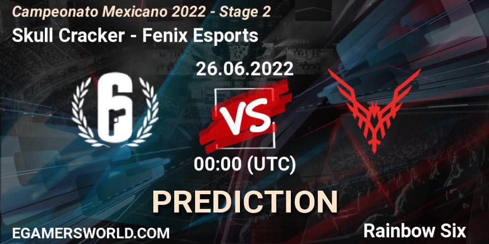 Skull Cracker vs Fenix Esports: Betting TIp, Match Prediction. 26.06.2022 at 00:00. Rainbow Six, Campeonato Mexicano 2022 - Stage 2
