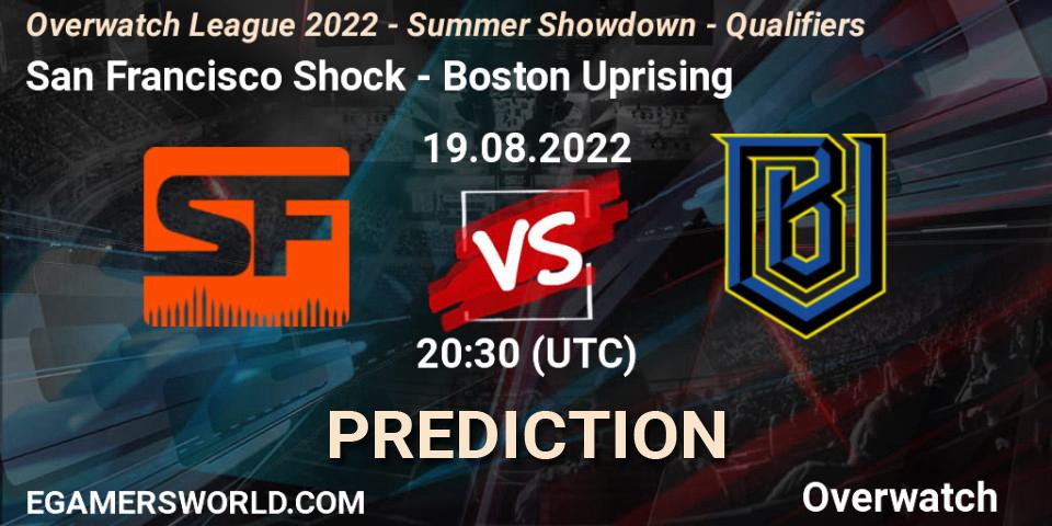 San Francisco Shock vs Boston Uprising: Betting TIp, Match Prediction. 19.08.22. Overwatch, Overwatch League 2022 - Summer Showdown - Qualifiers