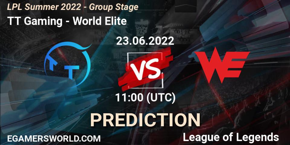 TT Gaming vs World Elite: Betting TIp, Match Prediction. 23.06.22. LoL, LPL Summer 2022 - Group Stage