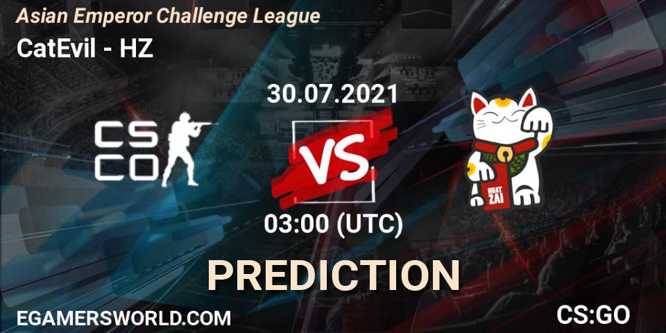 CatEvil vs HZ: Betting TIp, Match Prediction. 30.07.21. CS2 (CS:GO), Asian Emperor Challenge League